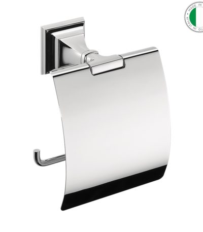 Toilettenpapierhalter mit Deckel Chrom Messing Portofino Colombo Design