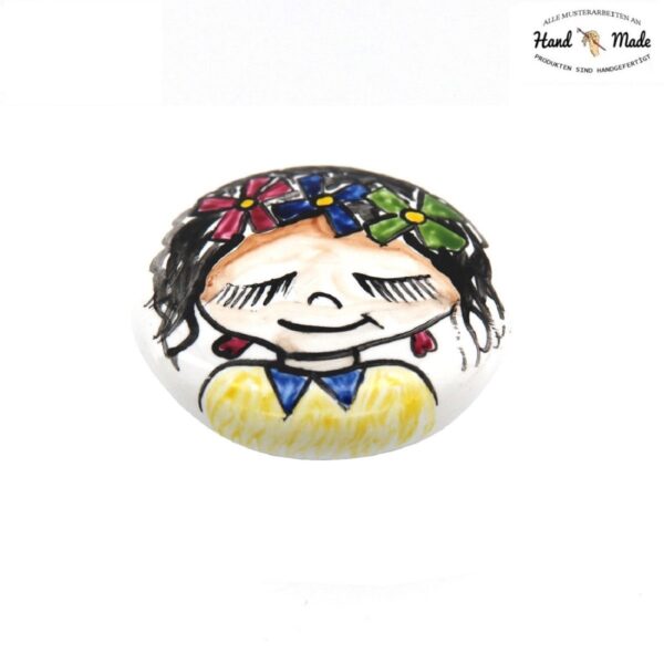 STELO Kinderknauf Möbelknopf Mädchen Porzellan handbemalt