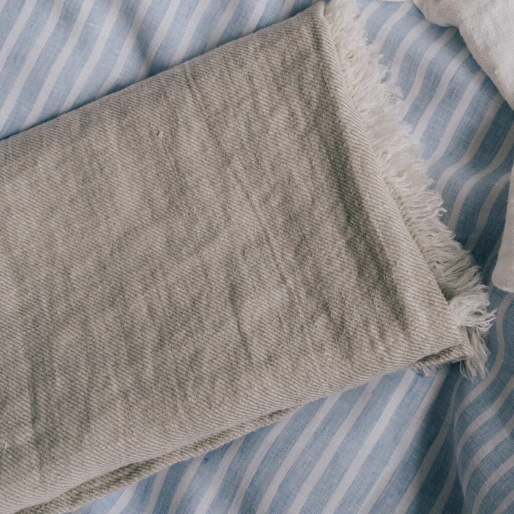 TINTORY Premium Badetücher aus 100% natürlichem Leinen Grau