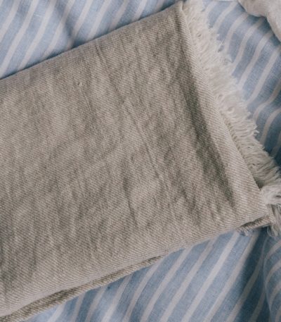 TINTORY Premium Badetücher aus 100% natürlichem Leinen Grau