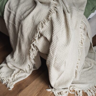 Große Leinen Decke grau 200 x 220 cm