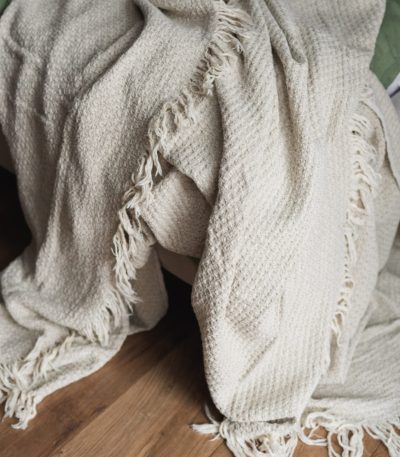 Große Leinen Decke grau 200 x 220 cm