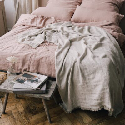 Leinendecke grau 140 x 210 cm