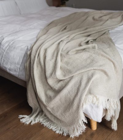 Premium Leinendecke grau 140 x 210 cm