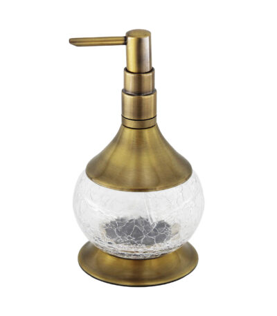 STELO_Seifenspender_freistehend_Antik_Messing_Kristallglas