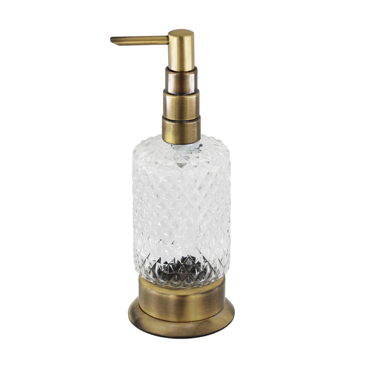 STELO Seifenspender freistehend Antik Messing Kristallglas