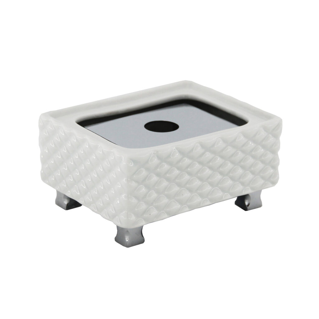 STELO Seifenablage Seifenschale Chrom Porzellan Messing