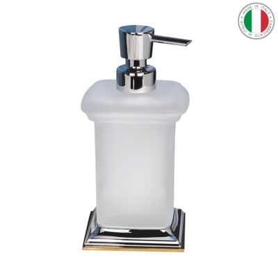 Seifenspender freistehend Chrom Messing Gold Satinglas Portofino Colombo Design