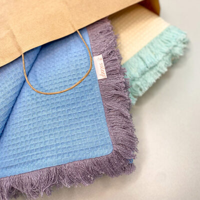 Tagesdecke blau Baumwolle Mussolin 200 x 220 cm