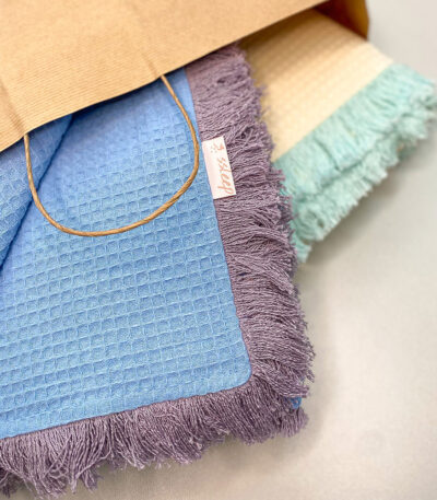 Tagesdecke blau Baumwolle Mussolin 200 x 220 cm