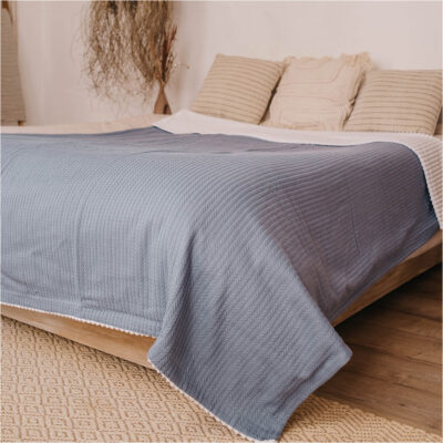 Tagesdecke Kornblume Weiß 100% Baumwolle Pique 160x220 cm