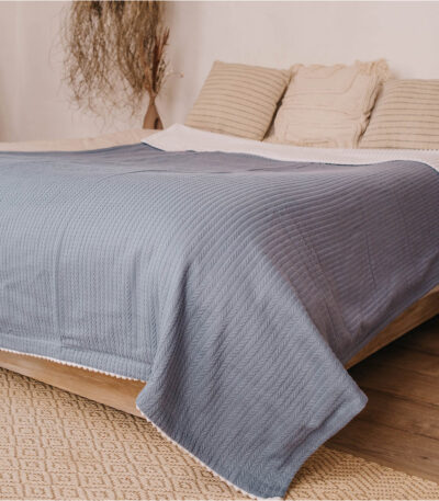 Tagesdecke Kornblume Weiß 100% Baumwolle Pique 160x220 cm